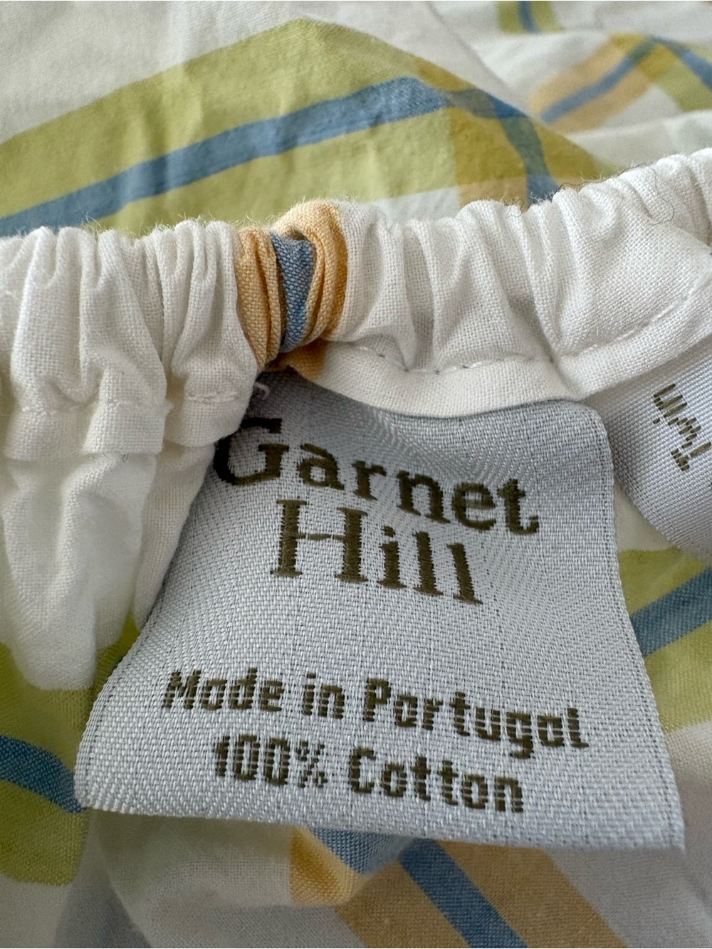 Garnet Hill Twin Plaid 💯 % Cotton Sheet Set in Blue, Green, Yellow.